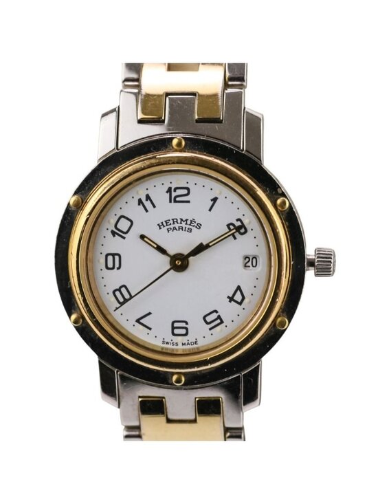 Hermes Clipper Quartz Watch White Dial Silver Color Gold main image 4